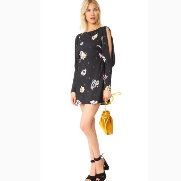 Blogger Favorite Free People Mod Retro Sunshadows Floral Mini Dress 60s 70s - 2 - Picture 4 of 14